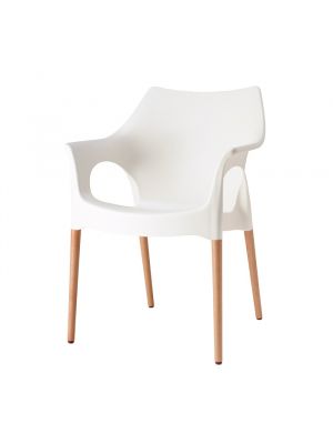 Natural Ola Chair Wood Legs Technopolymer Seat by Scab Online Sales