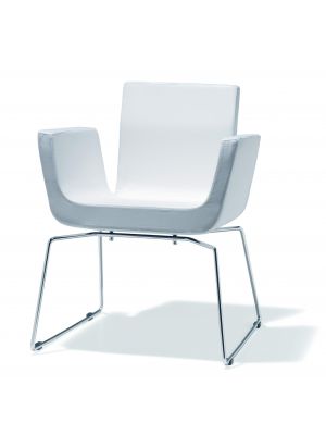 Ola T Small Armchair Steel Base Fabric Seat by Sintesi Online Sales