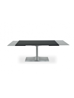 Sales Online Palace H. 74 Extendible Table Metal Base Glass Top by Sovet.