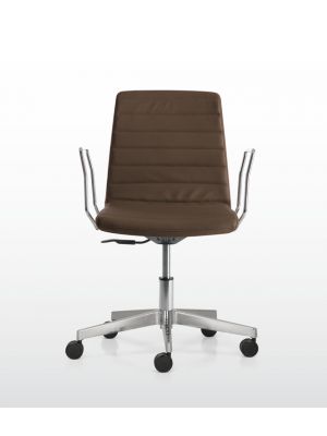 Petit Amelie Soft Desk Chair Leather Seat Aluminum Base by Quinti Online Sales