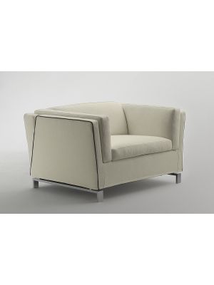 Benny Armchair Chrome Feet Upholstered and Coated with Fabric by Milano Bedding Sales Online