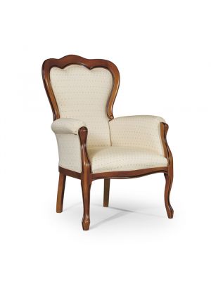 Filippo Three Arches Classic Armchair Wooden Structure Fabric Seat by Sedie.Design Online Sales