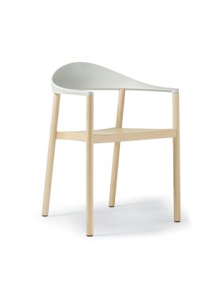 Monza small armchair wooden frame polypropylene backrest by Plank online sales on www.sedie.design now!