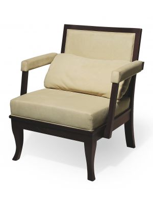 Queen PS Small Armchair Wooden Frame Leather Seat by Cabas Online Sales