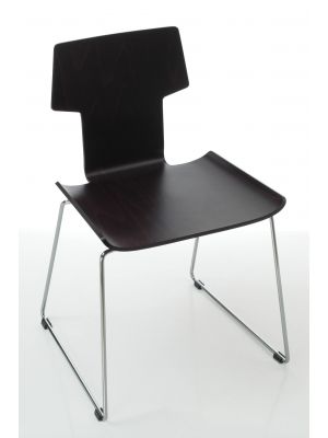 Rania Two Chair Steel Frame Wooden Seat by Sintesi Online Sales