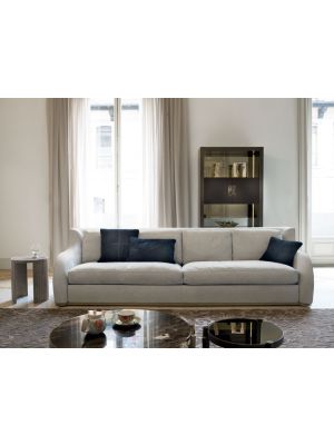 Rey Luxury Sofa Coated in Fabric Metal Base by Longhi Online Sales