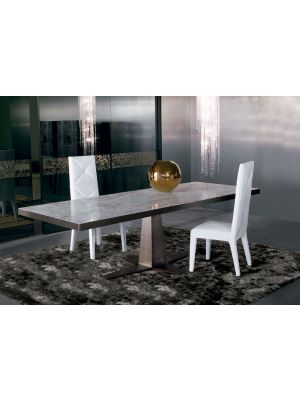 Rim Rectangular Luxury Table Marble Top Metal Structure by Longhi Online Sales