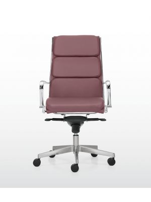 Season Comfort High Executive Chair Leather Seat Aluminum Base by Quinti Online Sales