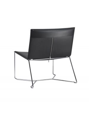 Matt Lounge chair steel base thick leather seat by Montina buy online on www.sedie.design