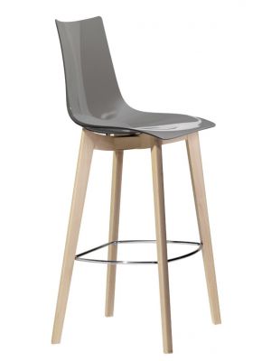 Natural Zebra Stool Wooden Legs Polycarbonate Seat by Scab Online Sales