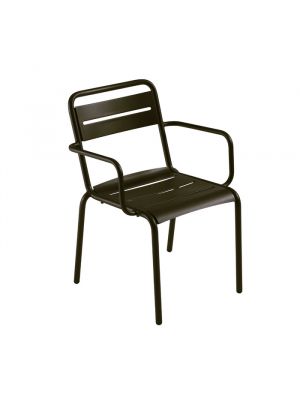 Star 162 stackable chair with armrests steel structure by Emu online sales