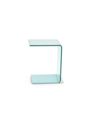 Sales Online Swan Clear Coffee Table Clear or Extralight Glass Structure with Base in Stainless Steel by Sovet.