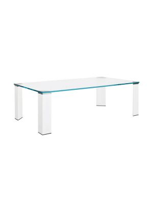 Sales Online Jean H.48 Coffee Table Glass Top Alluminum or Wood Legs by Sovet.