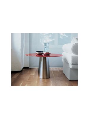 Sales Online Totem Round H.48 Coffee Table Glass Top Stainless Steel Base by Sovet.