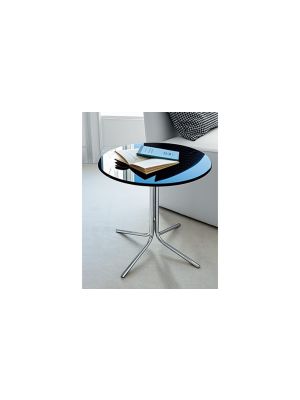 Genius Round Coffee Table Glass Top Metal Base by Sovet Sales Online
