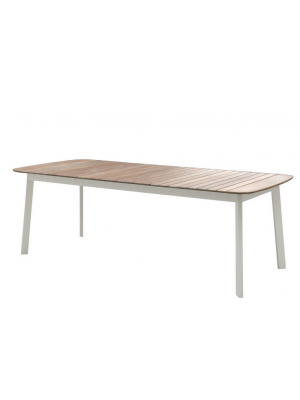 Shine 296 extendable table aluminum structure teak top by Emu online sales