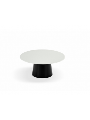 Sales Online Totem Round H. 35 Coffee Table Tempered Glass Top with Metal Base by Sovet.