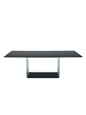 Sales Online Valencia Extensible Table Tempered Glass Top with Extensible Structure in Aluminum by Sovet.