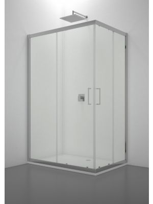 Venere Rectangular Corner Shower Enclosure Glass Doors Aluminum Frame by SedieDesign Online Sales