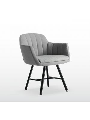 Vittoria 832 Small Armchair Steel Legs Wool Seat by Quinti Online Sales
