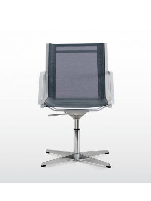 Word Net White 3 Waiting Chair Aluminum Base Net Seat by Quinti Online Sales