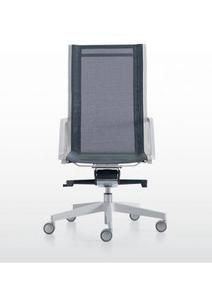 Word Net White High Executive Chair Aluminum Base Net Seat by Quinti Online Sales