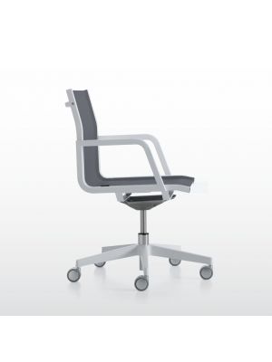 Word Net White Low Desk Chair Aluminum Base Net Seat by Quinti Online Sales