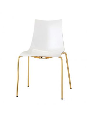 Zebra Antishock Brass stackable chair brass legs polycarbonate seat by Scab buy online