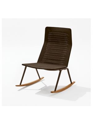 Zebra Knit 452D rocking armchair die-cast aluminum base knit fabric seat by Fast online sales on www.sedie.design now!