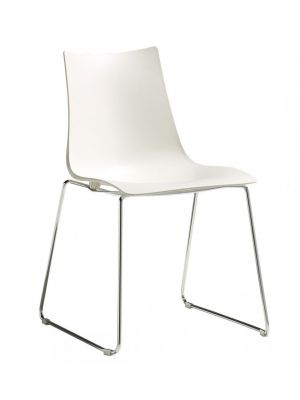 Zebra Technopolymer Sled Chair Technopolymer Seat and Steel Frame by Scab Online Sales
